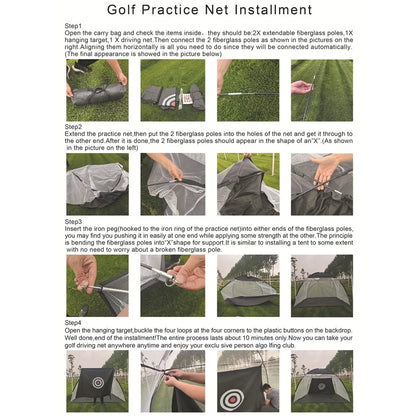Indoor Outdoor Golf Chipping Net Collapsible Golf Pitching Cages Foldable Golf Practice Net Golf Training Equipment
